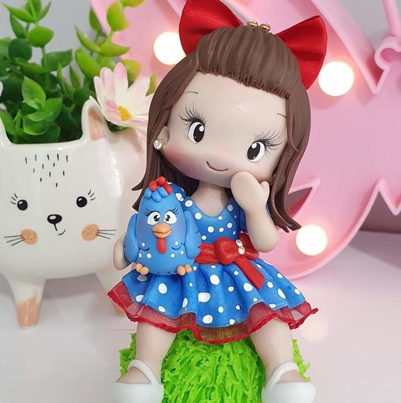 Topo de Bolo Galinha Pintadinha Personalizado em Biscuit