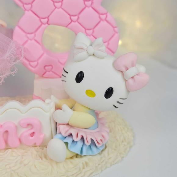 Topo de Bolo Hello Kitty Personalizado em Biscuit