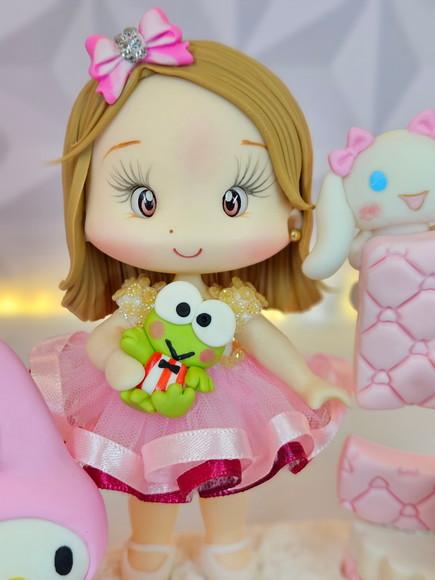 Topo de Bolo Hello Kitty Personalizado em Biscuit