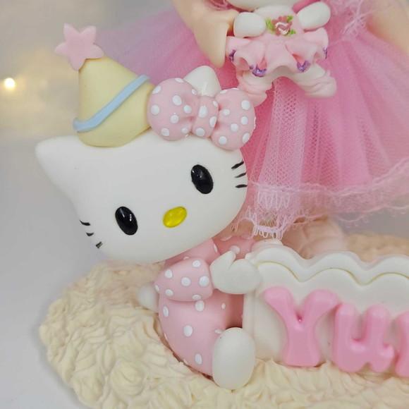 Topo de Bolo Hello Kitty Personalizado em Biscuit