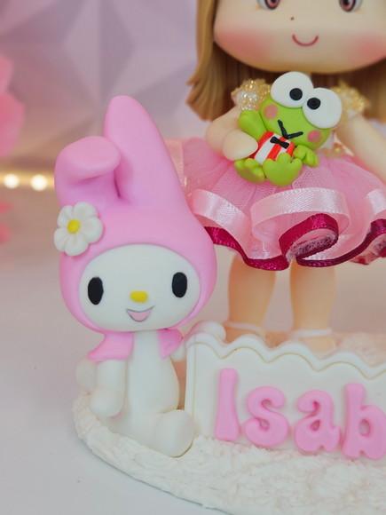 Topo de Bolo Hello Kitty Personalizado em Biscuit