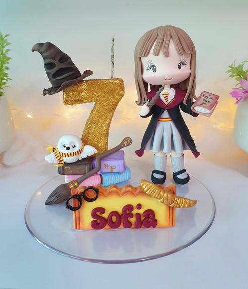 Topo de Bolo Hermione Personalizada (harry Potter) Biscuit