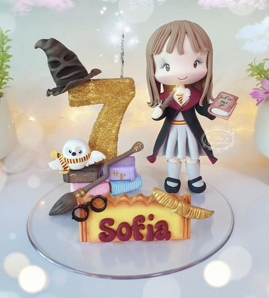 Topo de Bolo Hermione Personalizada (harry Potter) Biscuit