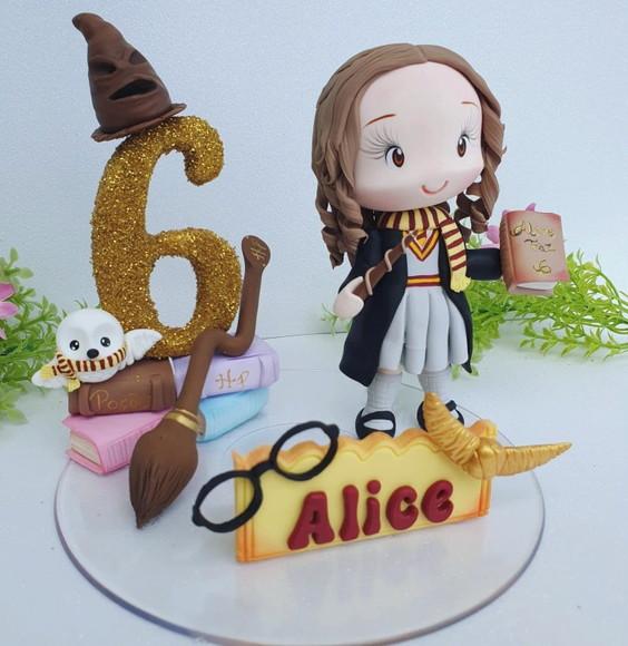 Topo de Bolo Hermione Personalizada (harry Potter) Biscuit