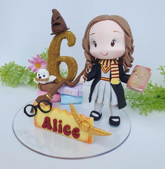 Topo de Bolo Hermione Personalizada (harry Potter) Biscuit