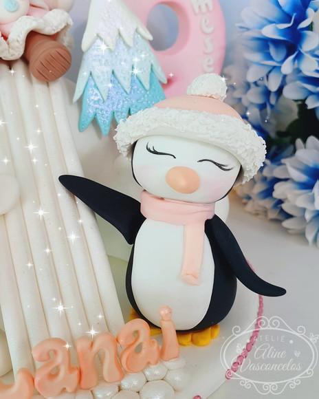 Topo de Bolo Inverno Personalizado em Biscuit