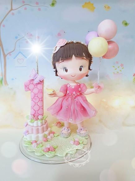 Topo de Bolo Jardim Personalizado em Biscuit