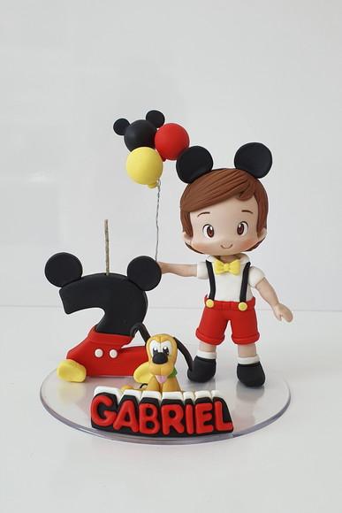 Topo de Bolo Mickey em Biscuit