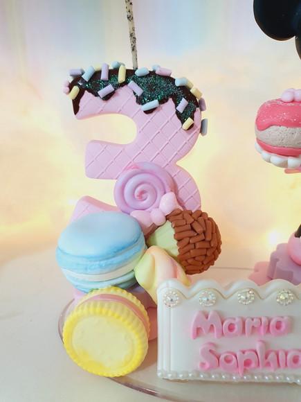 Topo de Bolo Minnie Confeiteira em Biscuit
