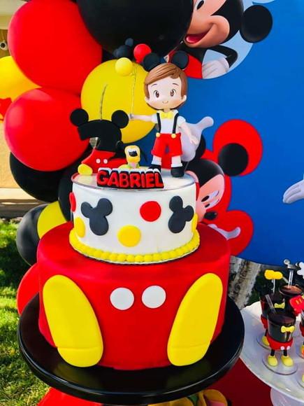 Topo de Bolo Mickey em Biscuit