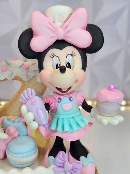 Topo de Bolo Minnie e Margarida Confeiteiras em Biscuit