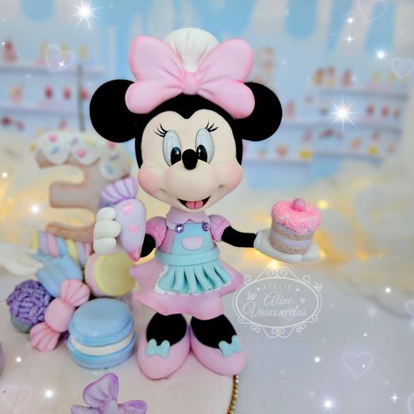 Topo de Bolo Minnie e Margarida Confeiteiras em Biscuit