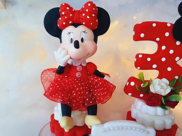 Topo de Bolo Minnie Mouse em Biscuit