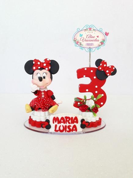 Topo de Bolo Minnie Mouse em Biscuit