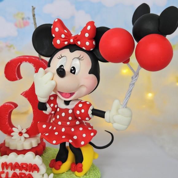 Topo de Bolo Minnie e Mickey em Biscuit