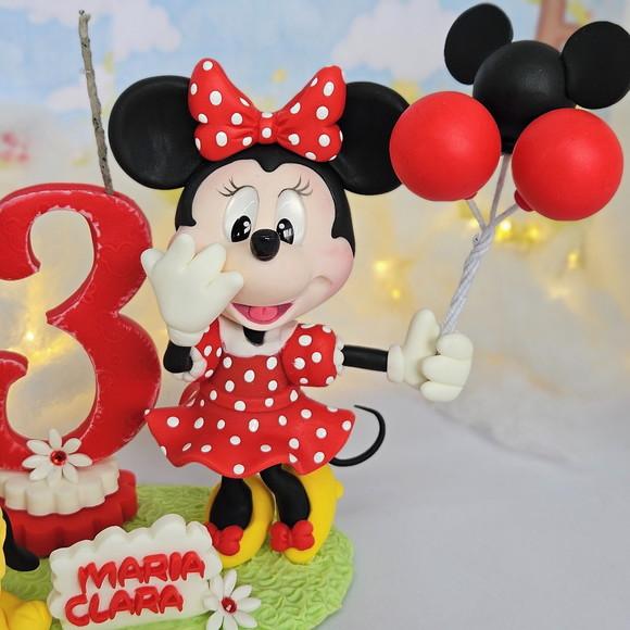 Topo de Bolo Minnie e Mickey em Biscuit