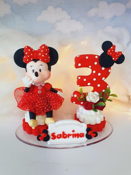 Topo de Bolo Minnie Mouse em Biscuit