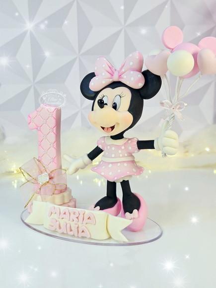 Topo de Bolo Minnie Mouse Personalizada em Biscuit