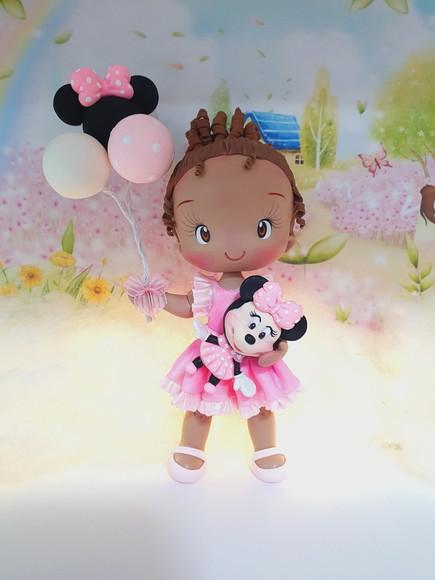 Topo de Bolo Minnie Mouse Personalizado em Biscuit
