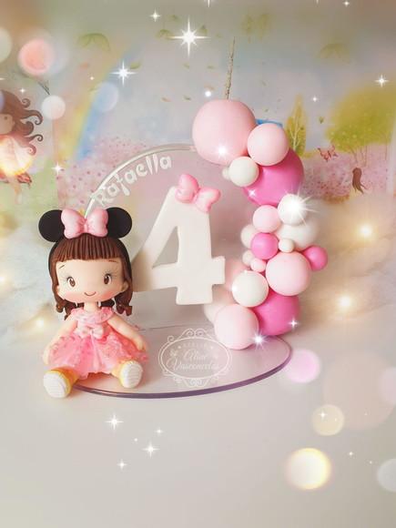 Topo de Bolo Minnie Mouse Personalizada em Biscuit