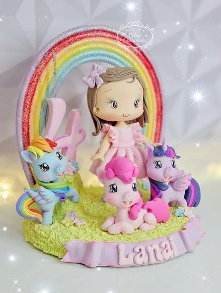 Topo de Bolo My Little Pony Personalizado em Biscuit