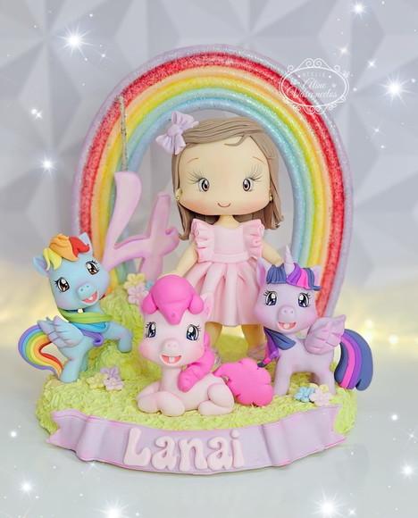 Topo de Bolo My Little Pony Personalizado em Biscuit