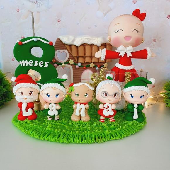 Topo de Bolo Natal Personalizado em Biscuit