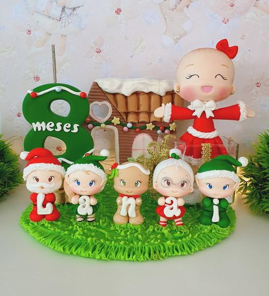 Topo de Bolo Natal Personalizado em Biscuit