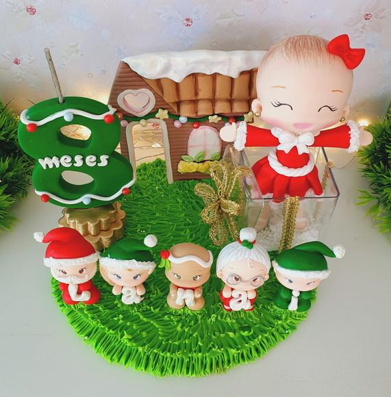 Topo de Bolo Natal Personalizado em Biscuit
