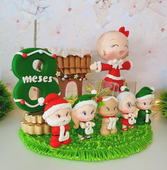 Topo de Bolo Natal Personalizado em Biscuit
