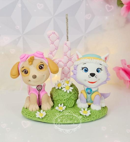 Topo de Bolo Patrulha Canina em Biscuit