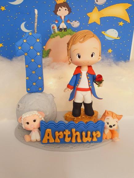 Topo de Bolo Pequeno Príncipe Personalizado em Biscuit