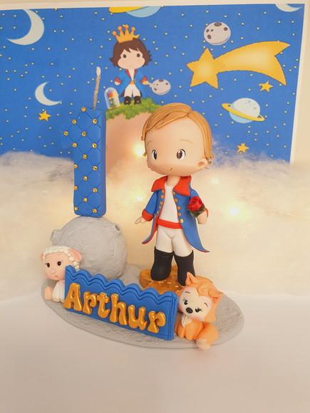 Topo de Bolo Pequeno Príncipe Personalizado em Biscuit