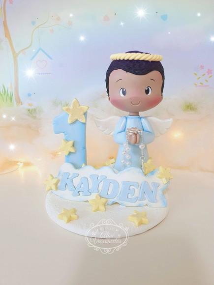 Topo de Bolo Personalizado Batizado em Biscuit
