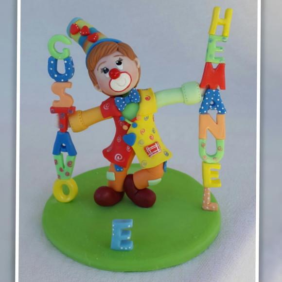 Topo de Bolo Personalizado Circo em Biscuit
