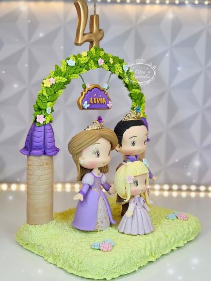 Topo de Bolo Personalizado Família Cinderela Biscuit