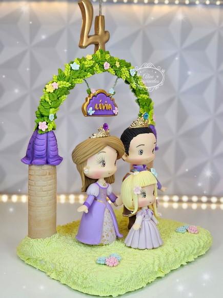 Topo de Bolo Personalizado Família Cinderela Biscuit