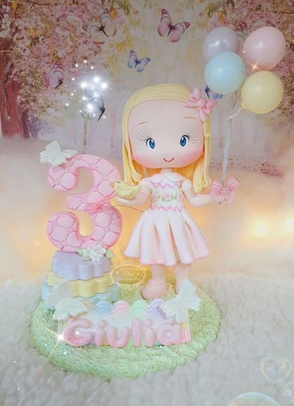 Topo de Bolo Personalizado Jardim Encantado em Biscuit