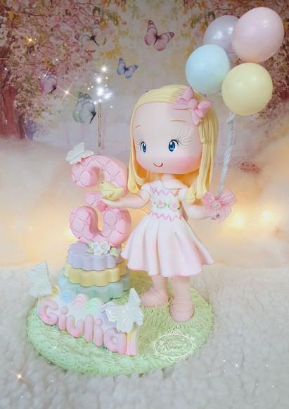 Topo de Bolo Personalizado Jardim Encantado em Biscuit
