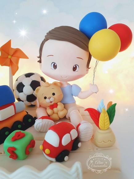 Topo de Bolo Personalizado Tema Brinquedos em Biscuit