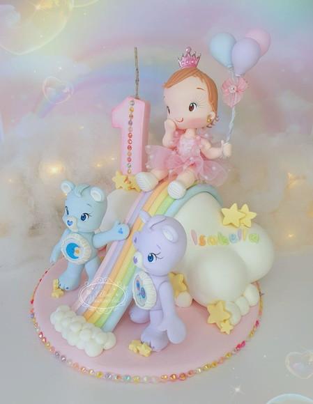 Topo de Bolo Personalizado Ursinhos Carinhosos Biscuit