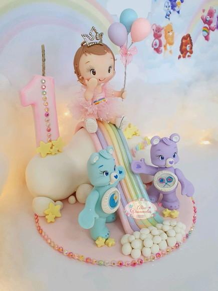 Topo de Bolo Personalizado Ursinhos Carinhosos Biscuit