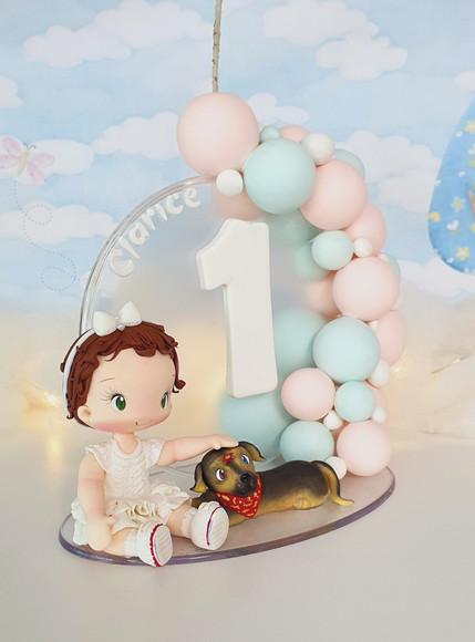 Topo de Bolo Pet/cachorro Personalizado em Biscuit