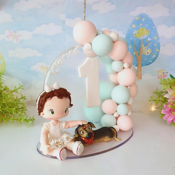Topo de Bolo Pet/cachorro Personalizado em Biscuit