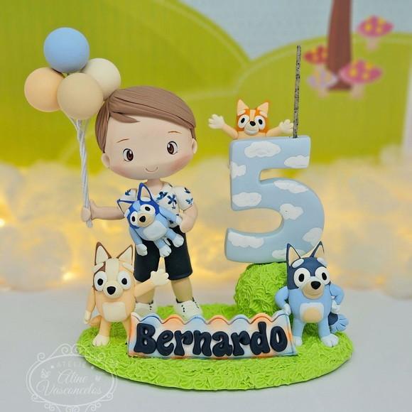 Topo de Bolo Pet/cachorro/blu em Biscuit