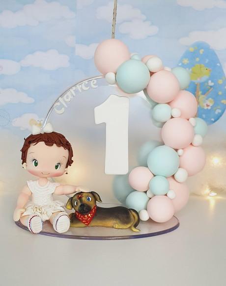 Topo de Bolo Pet/cachorro Personalizado em Biscuit
