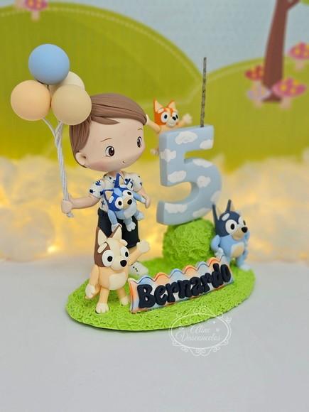 Topo de Bolo Pet/cachorro/blu em Biscuit