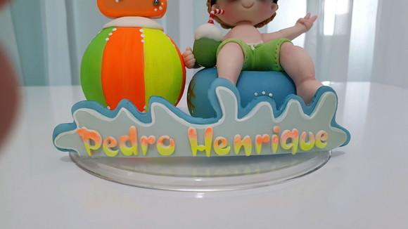 Topo de Bolo Pool Party (festa na Piscina) em Biscuit