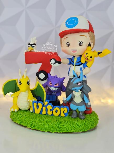 Topo de Bolo Pokemon Personalizado em Biscuit
