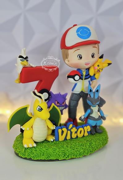 Topo de Bolo Pokemon Personalizado em Biscuit
